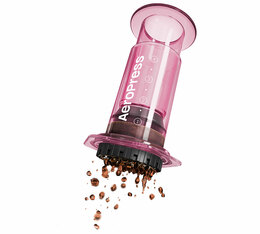 AeroPress Clear Portable Coffee Maker in Pink