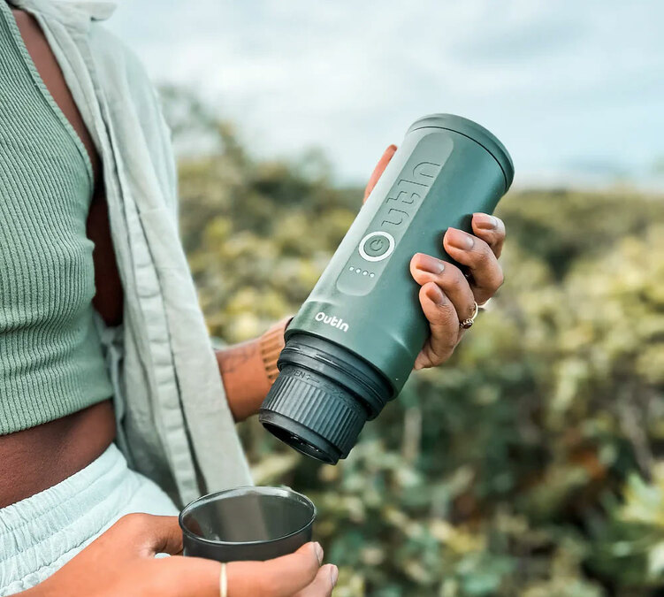 portable Outin Nano green coffee maker