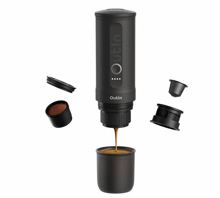 Outin Nano portable grey travel coffee maker