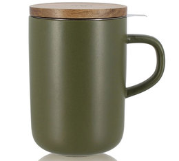 Ogo Living Juliet Stoneware Mug Acacia Lid with Strainer Khaki - 50cl